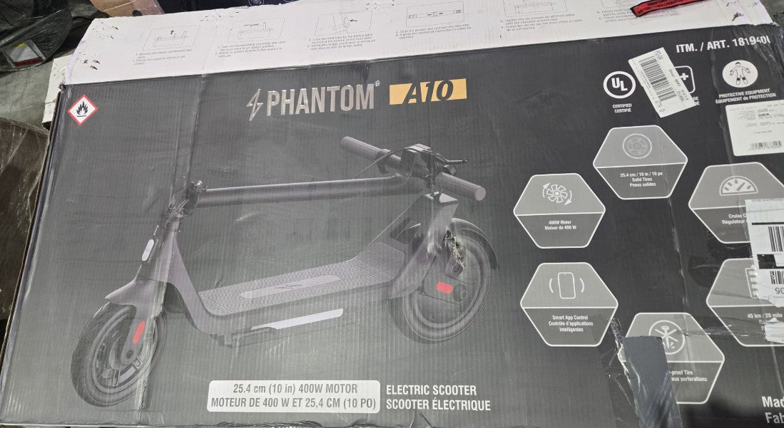 Refurbished (Excellent) Phantom A10 Electric Scooter | 45km Range • 25km/h • 400W Motor