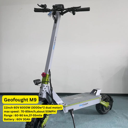 Geofought M9 – 2025 Dual Motor 6000W Electric Scooter | 60V 30Ah Battery | Up to 85km/h | With Seat
