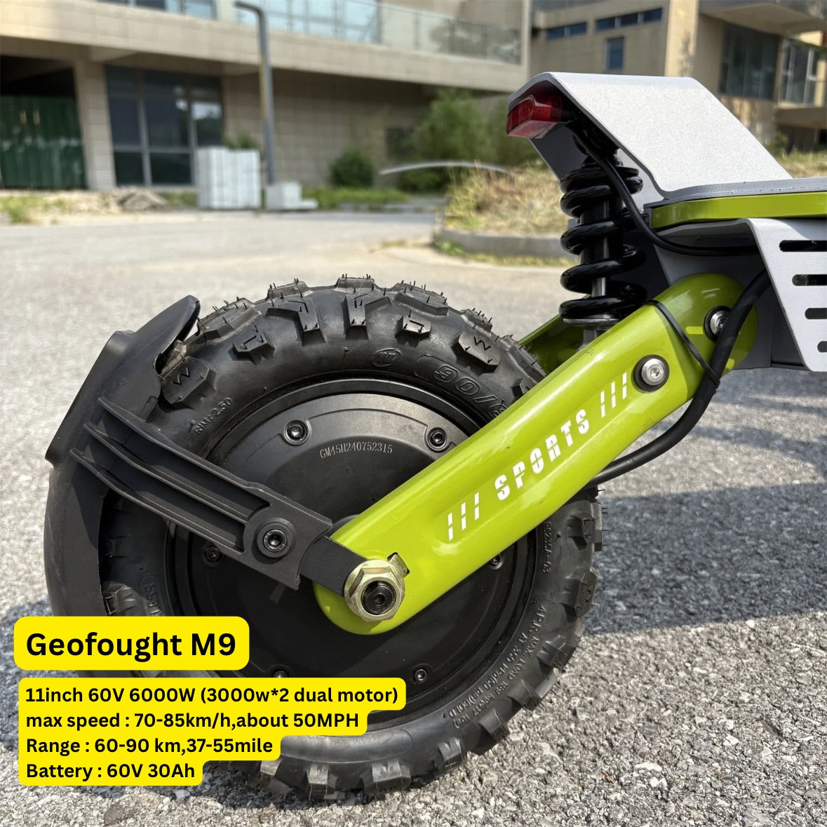 Geofought M9 – 2025 Dual Motor 6000W Electric Scooter | 60V 30Ah Battery | Up to 85km/h | With Seat