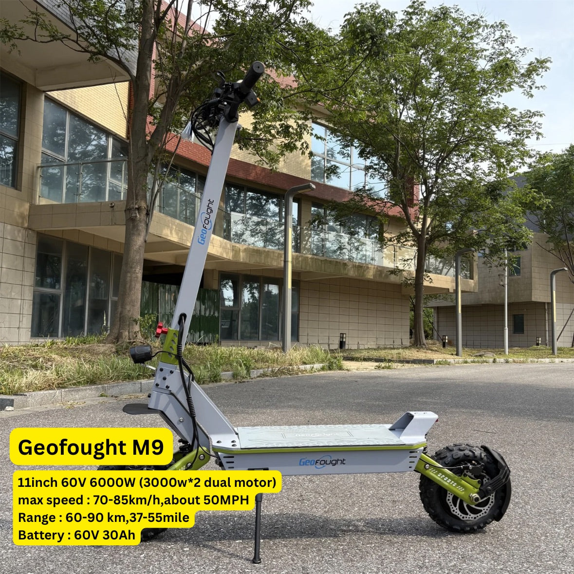 Geofought M9 – 2025 Dual Motor 6000W Electric Scooter | 60V 30Ah Battery | Up to 85km/h | With Seat